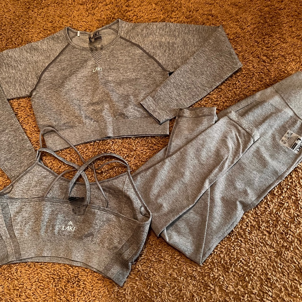 3 piece Women's Gray  Laki workout set